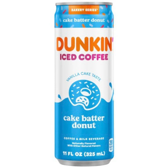 Dunkin Iced Coffee Cake Batter Donut 325ml Best By 03/25/24