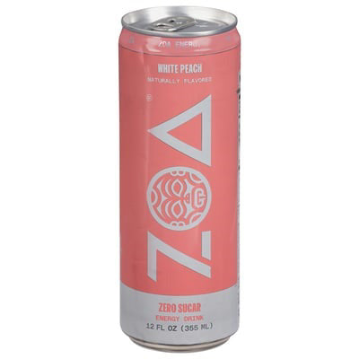 ZOA Zero Sugar White Peach Energy Drink 355ml