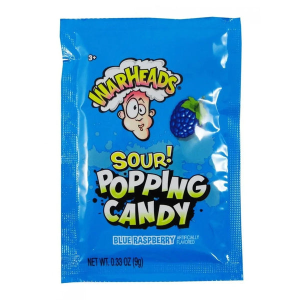 Warhead Sour Blue Raspberry Popping Candy 9g