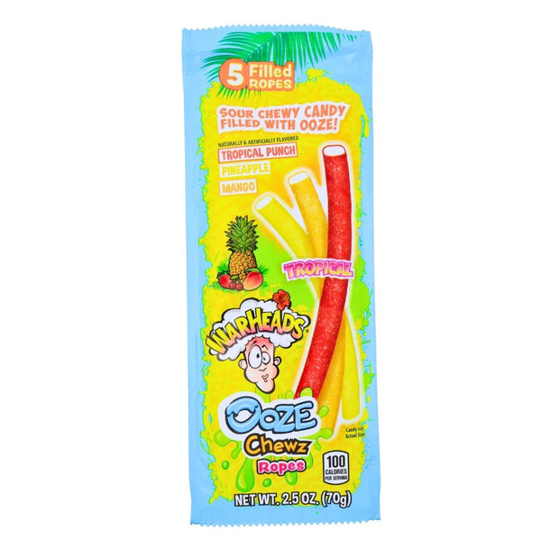 Warhead Ooze Chews Tropical Ropes 70g