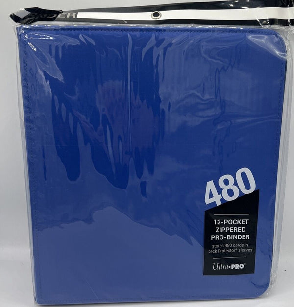 Ultra-Pro 12-Pocket Zippered Pro-Binder - Blue (Stores 480 Cards)