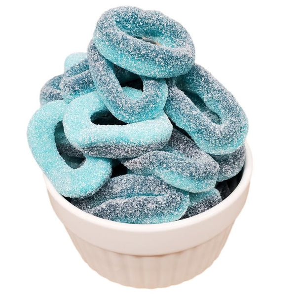 Sour Blue Raspberry Rings 250g